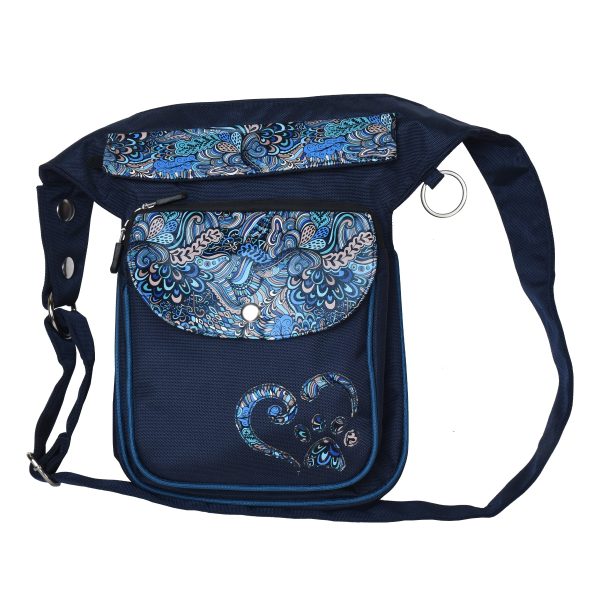 S-XXXL Gassi-Tasche Wasserabweisende mit Pfote&Herz Paisley Saphirblau - Hannover ZHS 71013-P6 Verkauf