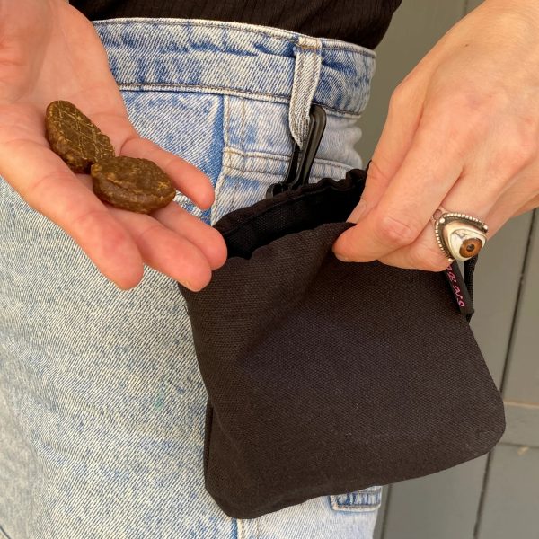 Leckerli-Beuteltasche aus Baumwoll- Canvas mit Kordelzug – Cabra Black Online-Schn?ppchen – Bild 5
