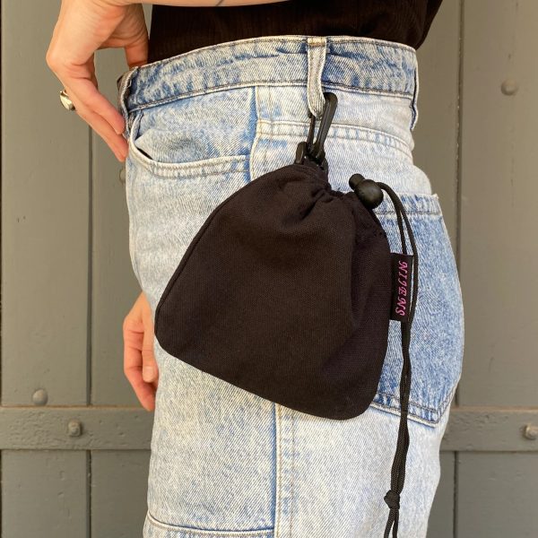Leckerli-Beuteltasche aus Baumwoll- Canvas mit Kordelzug – Cabra Black Online-Schn?ppchen – Bild 4