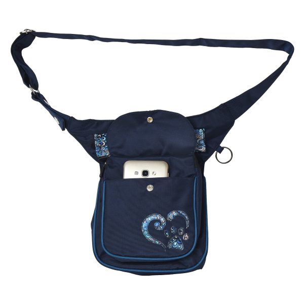S-XXXL Gassi-Tasche Wasserabweisende mit Pfote&Herz Paisley Saphirblau - Hannover ZHS 71013-P6 Verkauf – Bild 3