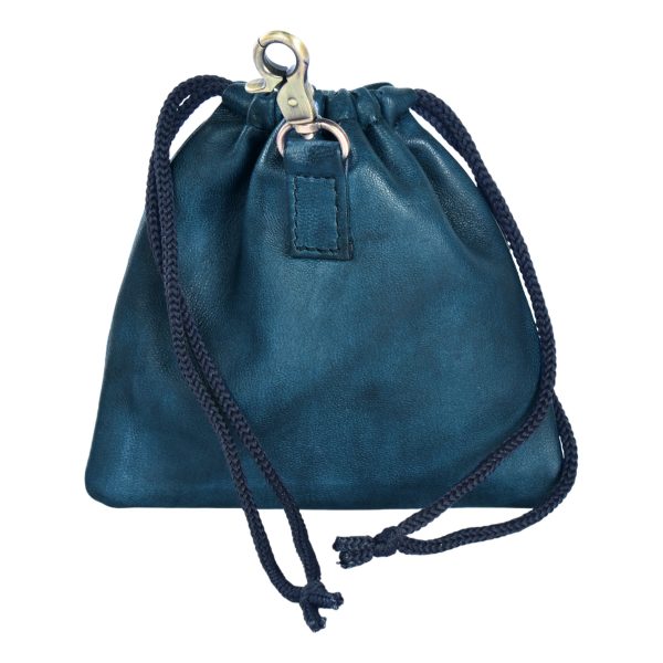 Leckerli-Beuteltasche aus Leder mit Kordelzug – Cabra Blue Online-Schn?ppchen – Bild 4