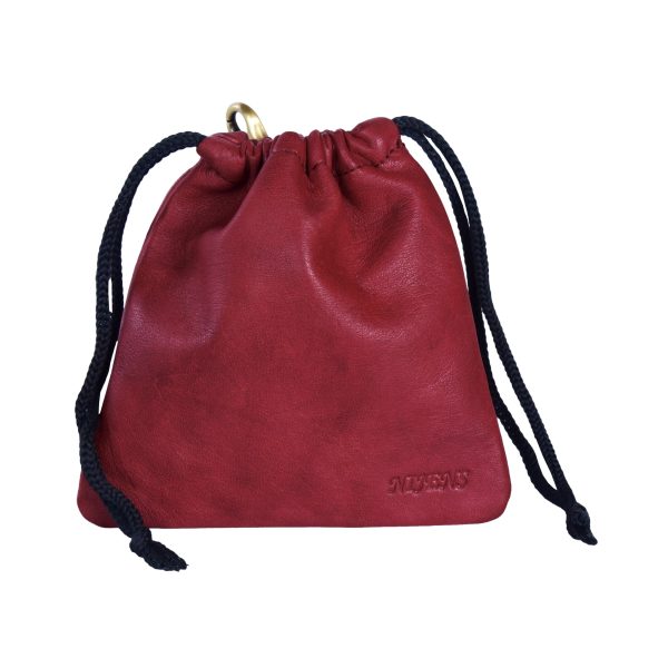 Leckerli-Beuteltasche aus Leder mit Kordelzug – Cabra RED Schn?ppchen – Bild 3