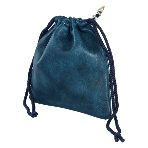 Leckerli-Beuteltasche aus Leder mit Kordelzug – Cabra Blue Online-Schn?ppchen – Bild 5
