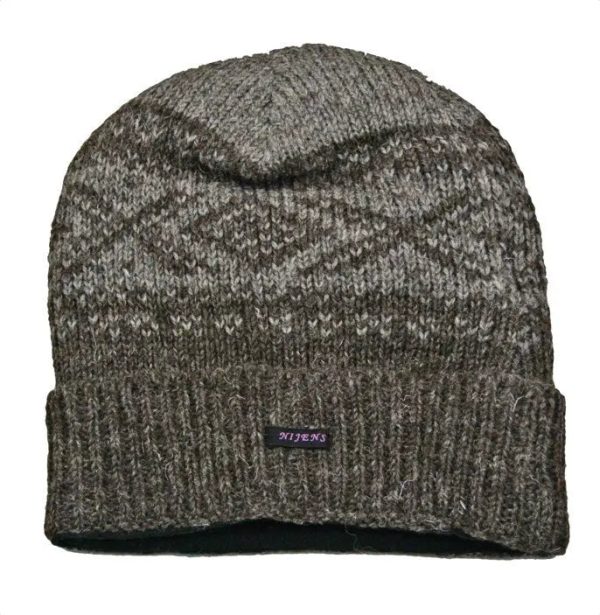 Long Beanie Mütze, Wollmütze aus Schurwolle mit Muster - Atilas  18 Online-Verkauf