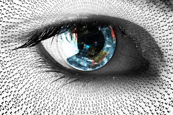 Auge mit binärem Code, Glasbild Schn?ppchen – Bild 5