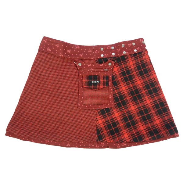 Winterrock Wenderock Wickelrock XL Wolle Baumwollstoff - Rasmalai Tweed 123 Zu verkaufen – Bild 3