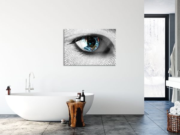 Auge mit binärem Code, Glasbild Schn?ppchen – Bild 4