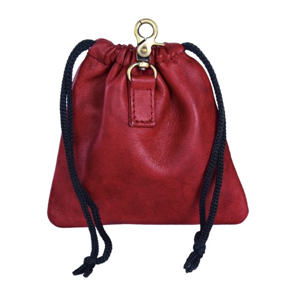 Leckerli-Beuteltasche aus Leder mit Kordelzug – Cabra RED Schn?ppchen – Bild 4
