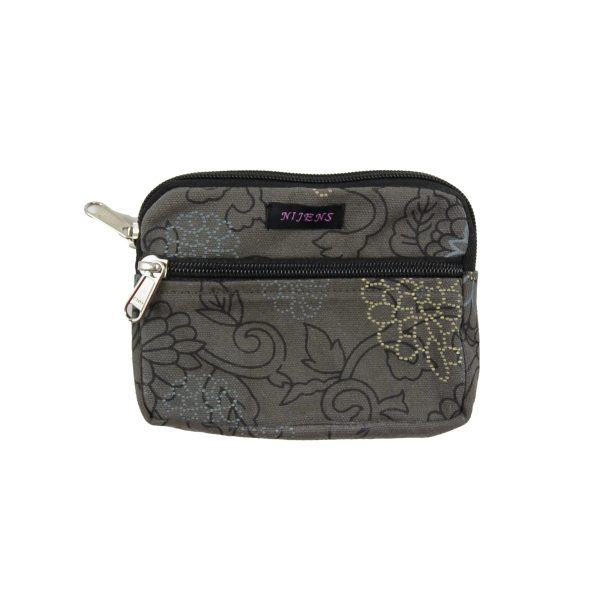 Stoff-Beuteltasche mit Blumenmuster in Grau Kiel 0525 Schn?ppchen