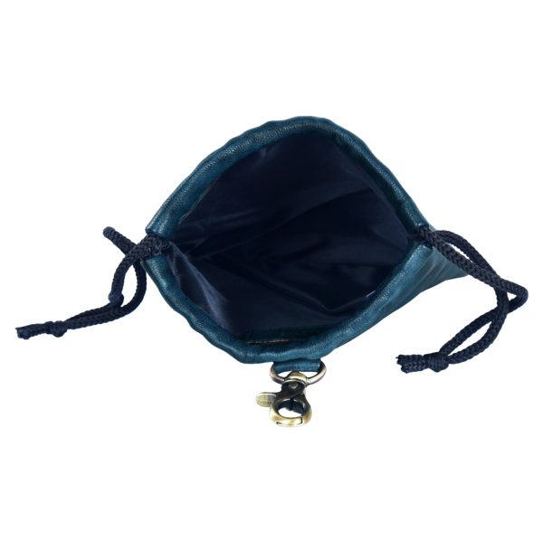 Leckerli-Beuteltasche aus Leder mit Kordelzug – Cabra Blue Online-Schn?ppchen – Bild 3