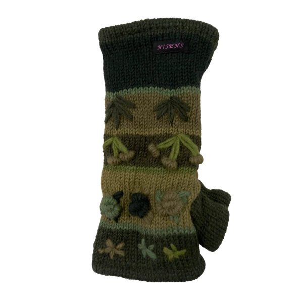 Pulswärmer Armstulpen aus Schurwolle mit Stickerei - Heidra-set-C-09 Online-Schn?ppchen – Bild 3