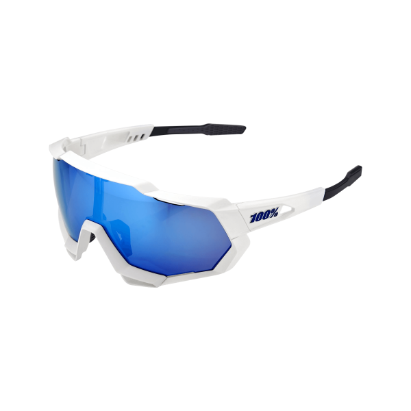 100% SPEEDTRAP Matte White HiPER® Blue Multilayer Mirror Lens Mode – Bild 3