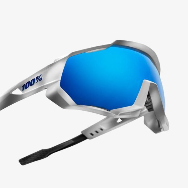 100% SPEEDTRAP Matte White HiPER® Blue Multilayer Mirror Lens Mode – Bild 5
