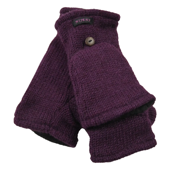 Handschuhe Fausthandschuhe aus Wolle Lila Nijens Elecktra-set-07 Verkauf – Bild 3