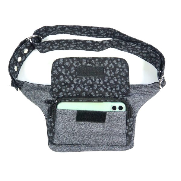 Bauchtasche Hüfttasche in Grau mit kleinem Blumenmuster - Kathmandu-M 1289 Rabatt – Bild 2