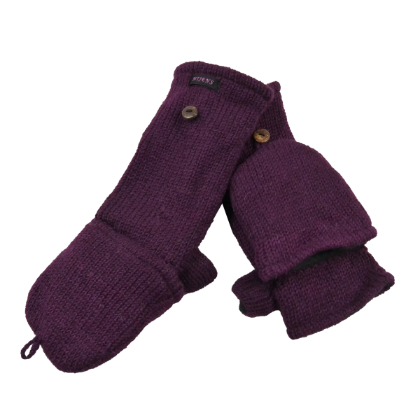 Handschuhe Fausthandschuhe aus Wolle Lila Nijens Elecktra-set-07 Verkauf – Bild 4