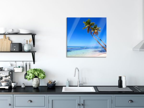 Palmen am Strand, Glasbild Quadratisch Online-Schn?ppchen – Bild 3