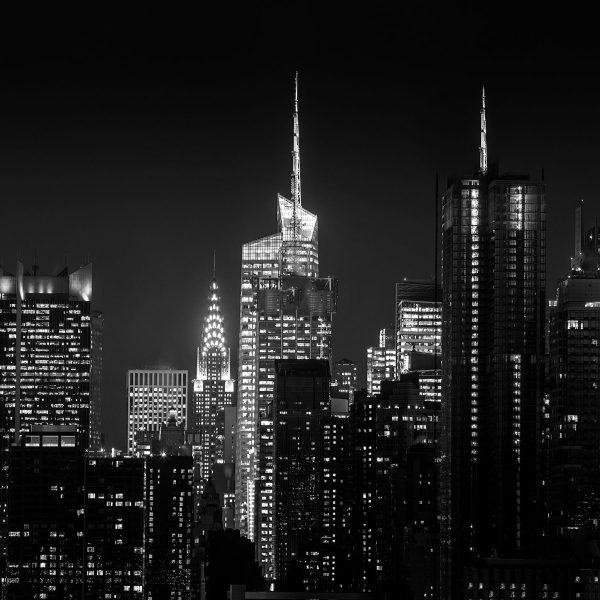 New York von oben schwarz weiß, Glasbild Quadratisch Jetzt online – Bild 5