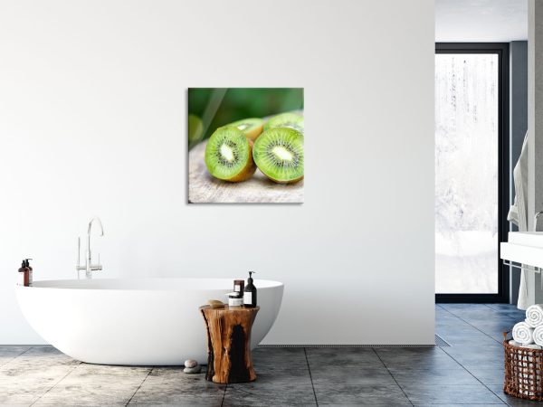 Leckere aufgeschnittene Kiwis, Glasbild Quadratisch Angebot – Bild 4