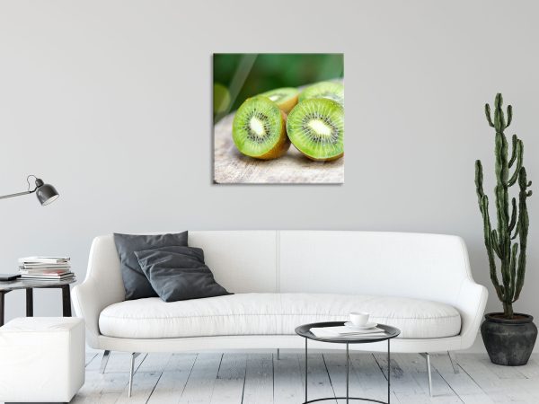 Leckere aufgeschnittene Kiwis, Glasbild Quadratisch Angebot – Bild 2