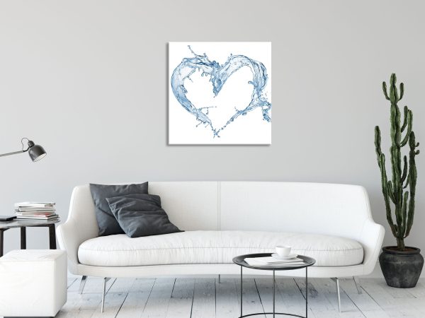 Herz aus Wasser, Glasbild Quadratisch Im Angebot – Bild 2